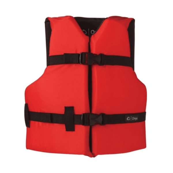CPI Amusement regular nylon life jacket, back and strap detail