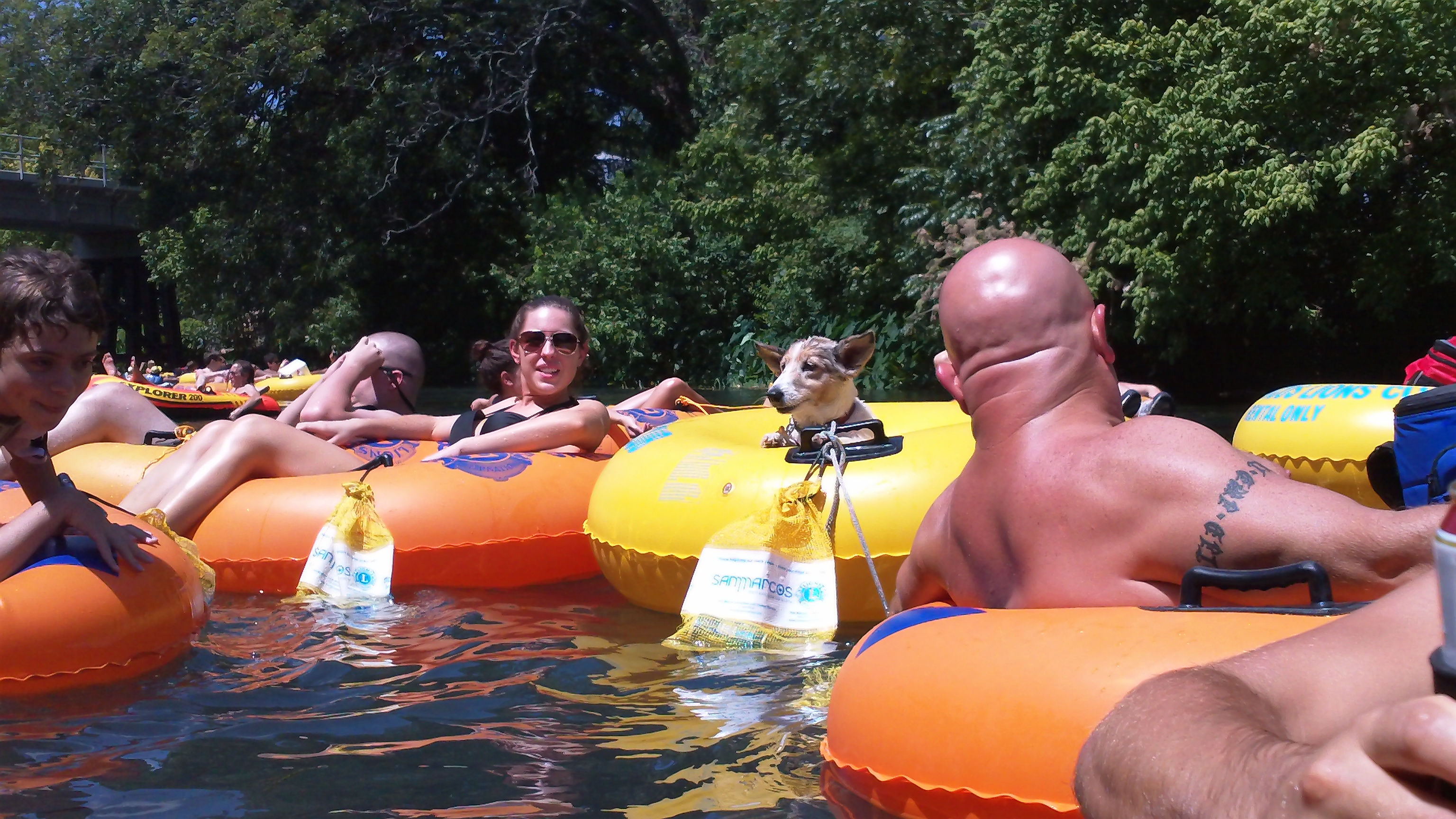 CPI Amusement river tube with molded grab handles, top view