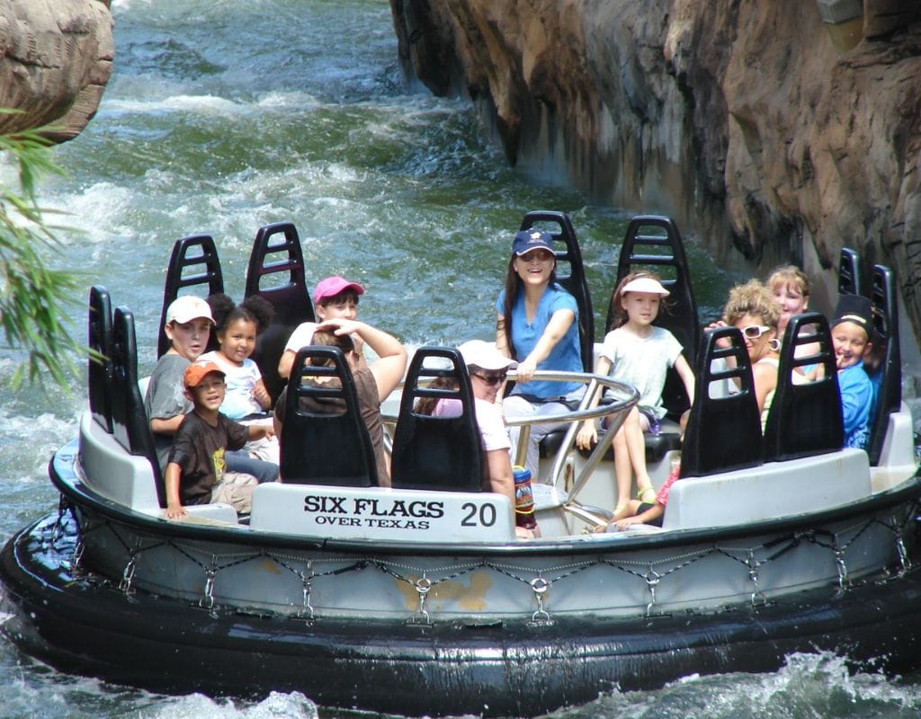 CPI Amusement custom river rapids collar system on a water ride boat